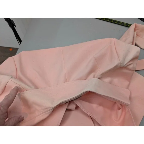 Vintage Seven City Women's L Belted Rain Trench‎ Coat Old Money Pastel Pink NWT - Picture 5 of 16